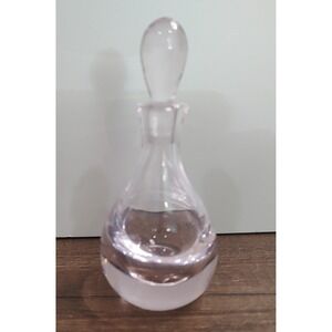 Vtg Oneida Pink Perfume Bottle Lead Crystal Teardrop Hand Cut Blown Glass B13